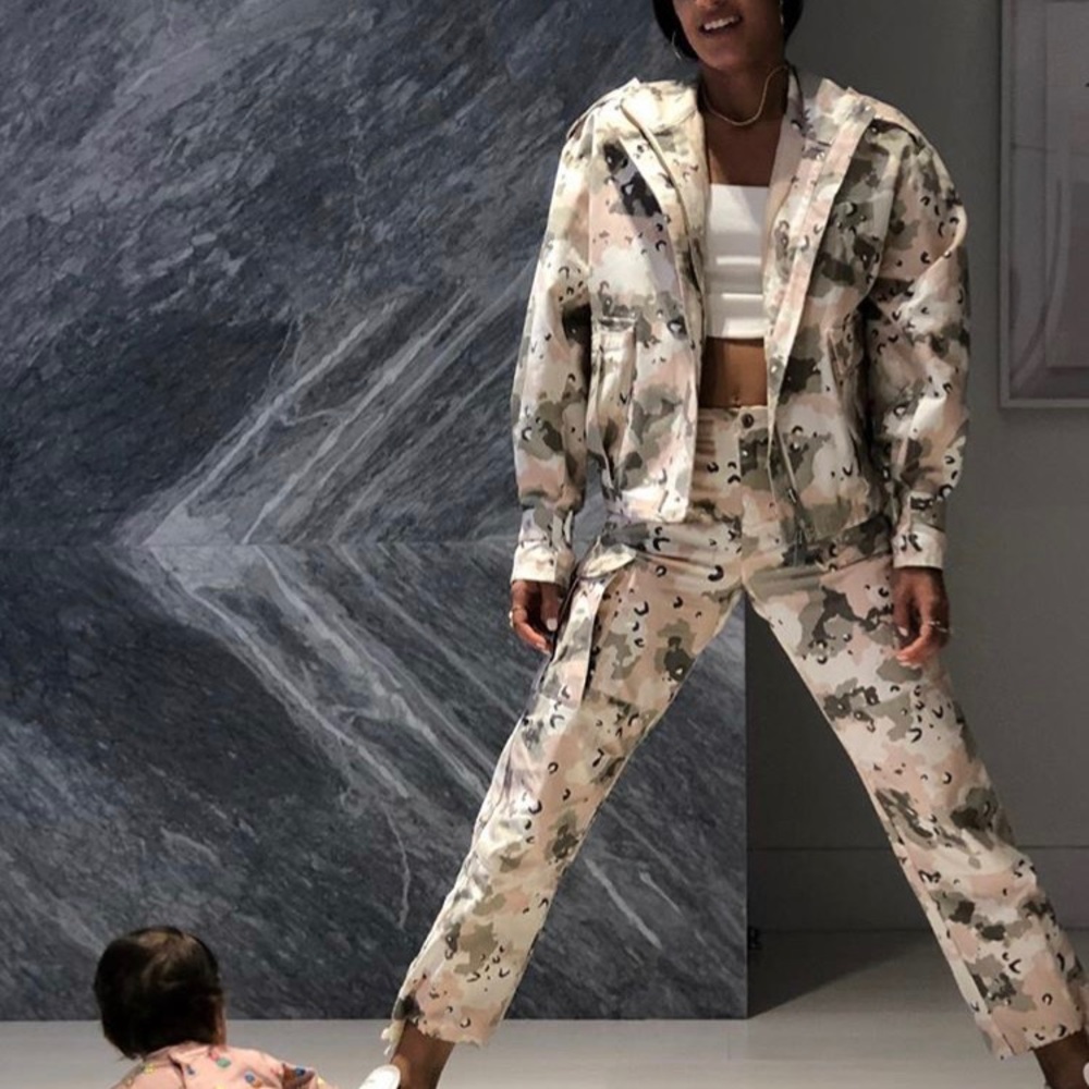 Kith Women's Camo Pants & Jacket Set in Beige, Olive, Cream